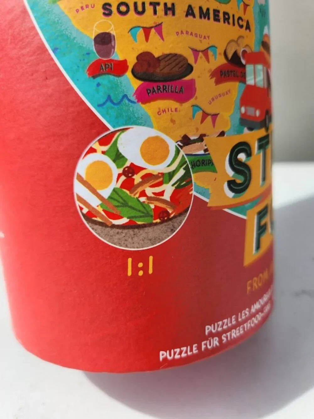 Ridley's Street Food Lover's 1000 Piece Round Jigsaw Puzzle Map World Foodie Gif